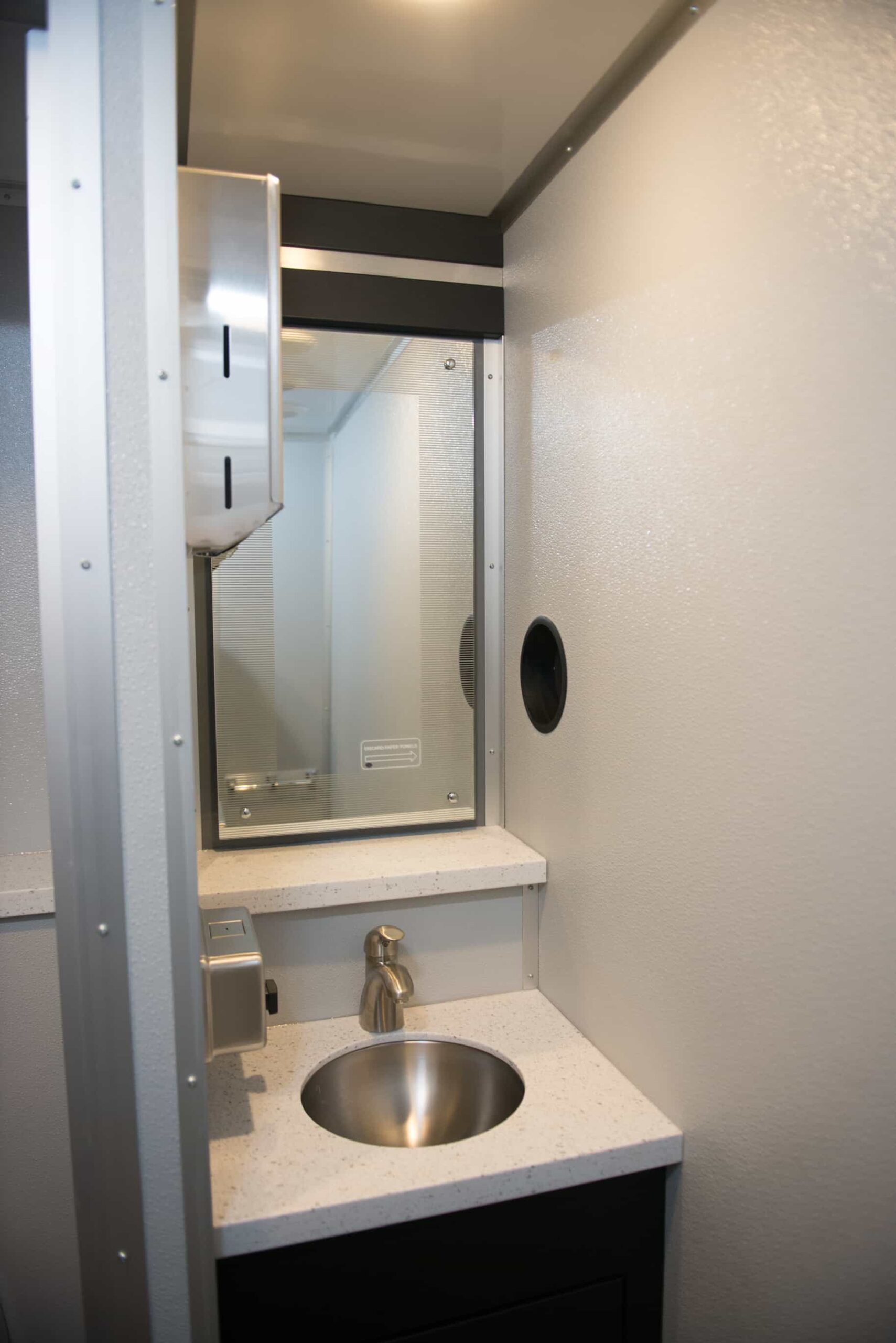 12-Ft 3-Stall restroom trailer sink