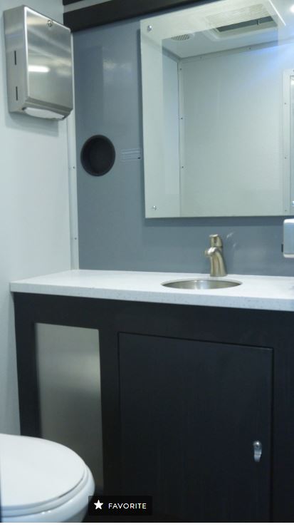 12-ft restroom trailer interior