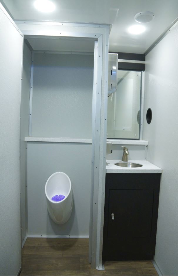 restroom trailer interior - urinal and sink